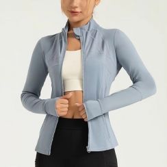 2Pcs Womens Yoga Exercise Long Sleeve Jacket 